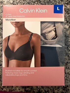 Calvin Klein Microfiber 2-Pack Lightly Lined Wireless Bra - Black & Nude